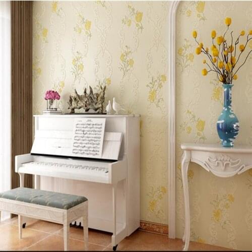 Beibehang 3d crisp three - dimensional non - woven wallpaper simple European pastoral wedding room full floor bedroom living