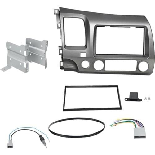 Car Radio Fascia Trim Kit, 2 Din Dash Panel DVD Frame Install Kit for Honda Civic 2006 2007 2008 2009 2010 2011