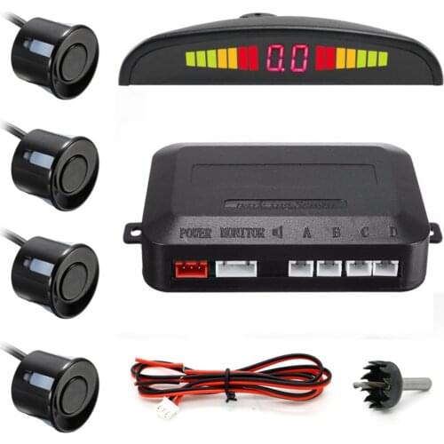 Car Auto Led Parking Sensor Parktronic Display 4 Sensors Reverse Backup Assistance Radar Detector Light Heart Monitor System