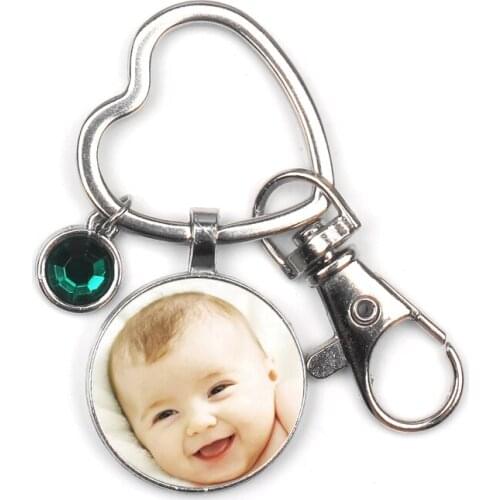 Personalizeds Custom Keychain Lobster Buckle Photo Dad Baby Children Parents Custom Designed Gift Family Crystal Anniversary