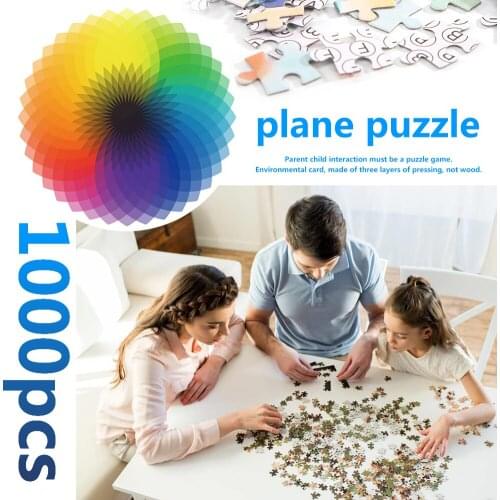 Paper Jigsaw Puzzles DIY Rainbow Adults Kids Educational Game Play Toys Sets Educational Learning Study Toy Gifts