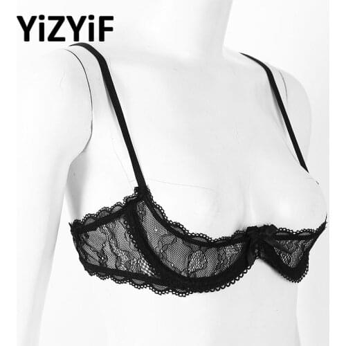 Women Lace Bralette See Through Sheer Lace Lingerie Sexy Bras Push Up Underwire Bra Top Soft Breathable Erotic Lingerie Sexy Bra