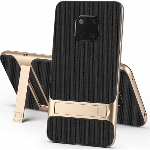 For Huawei Mate 20 Pro Case Luxury Soft silicone+PC With stand Hybrid Protective back cover case for huawei mate 20 20pro mate20