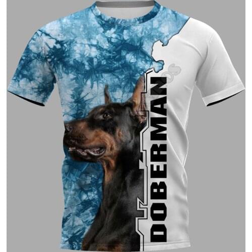 PLstar Cosmos Doberman 3D Printed t-shirt Harajuku Streetwear T shirts Funny Animal Men For Women Short Sleeve 08