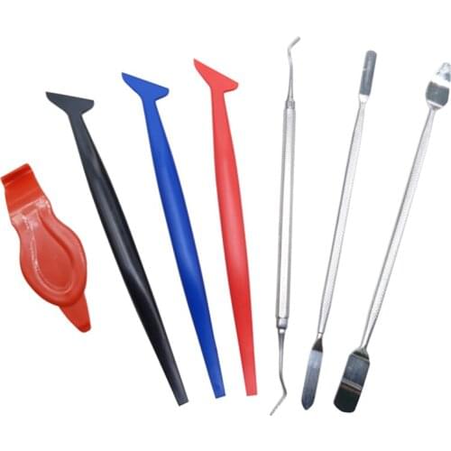 Car Flexible Micro Squeegee Gasket Curved Slot Tint Tool Set 5 in 1 with Different Hardness For Installing Vehicle Wraps MO-632