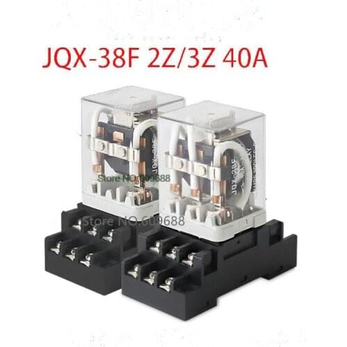 JQX-38F Silver Contacts 11Pins 2Z 3Z High Power Relay 40A High Current Switch 220V/DC24/12V