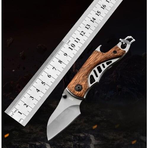 57HRC Pocket Knife 440 Stainless Steel Outdoor Folding Knife Camping Self-rescue Survival Knife