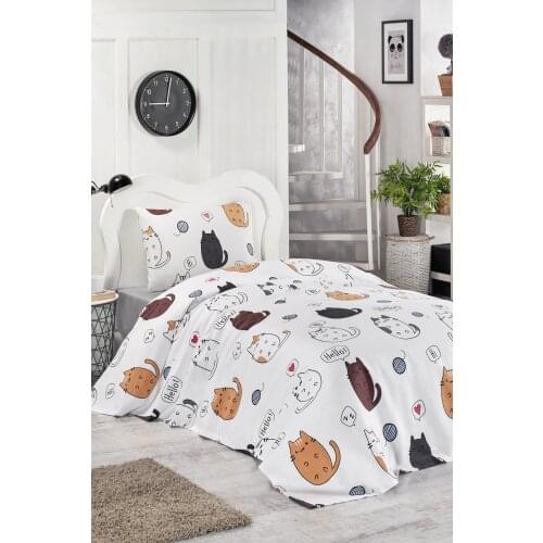 2021 PIQUE Set With Pillowcase Bedspread Sets Bed Linen Sheet Modern For Summer Coverlet Full Size Quilt Covers Bedclothes Cats