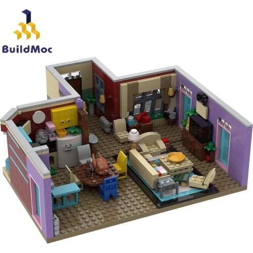 BuildMoc Friends Central Perk MOC TV Show Monicas Apartment Architecture Building Blocks Bricks Friends For Girl Toys for Kids