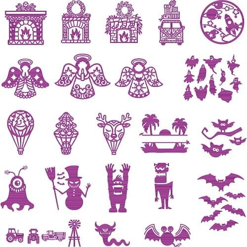 Metal Cutting Dies Template New Diy Frame Halloween Scrapbook Craft Diy Stencils Decorate Cards Album Embossing Paper Die Cut