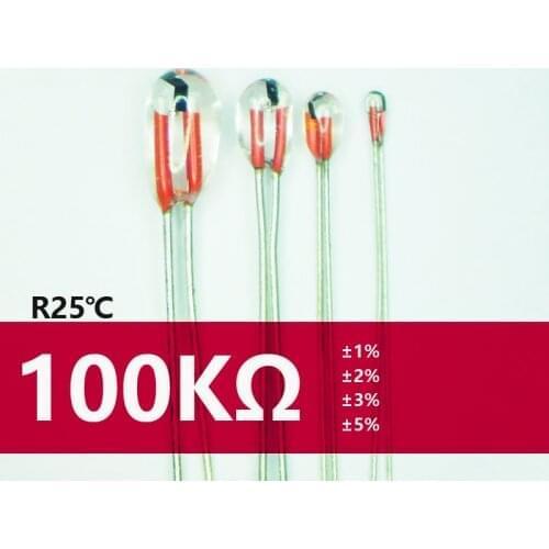 MGB MF51 100K 104 1% 3950 3975 Glass-sealed NTC thermistor temperature sensor probe in Lingee