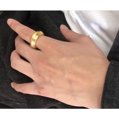 Fashion Romantic geometric Circle Ring rose gold irregular round circle ring women men Promise rings Female Copper Metal jewelry