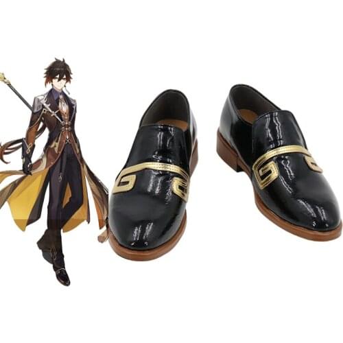 New Game Genshin Impact ZhongLi Cosplay Shoes Genshin Impact Morax Shoes Women/Men Halloween Shoes Size 35-48