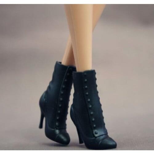 New styles black shoes boots for your barbie dolls BBIA39