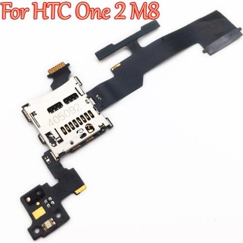 Original New Volume Button Switch Flex Cable+Micro TF Card Slot Reader Housing Replacement For HTC One 2 M8 M8t/d/w