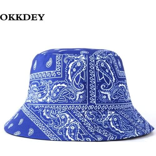 New Unisex Pattern Cotton Bucket Hat Men Women Cotton Double-Sided Sun Cap Summer Panama Fashion Fold Sun Fishing Fisherman Hats