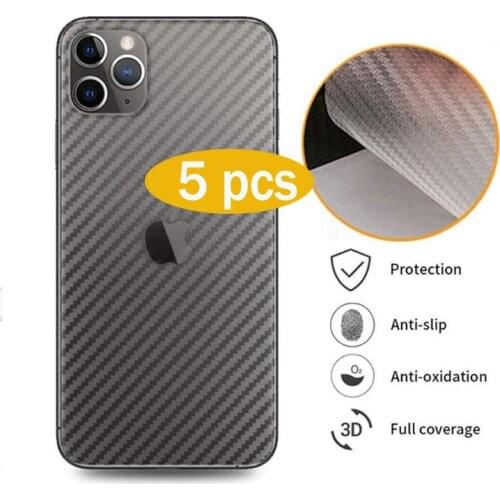 Magtim 5PS Clear 3D Carbon Fiber Back Protector Film For iPhone 12 11 Pro Max 7 8 PLUS 6S Durable Back Film For iPhone XS MAX XR