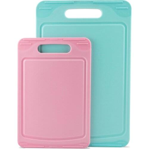 Kitchen Cutting Board Plastic Chopping Boards with Deep Jucie Groove Non-Slip BPA Free Vegetable Meat Tools Chopping Board 2 PCS