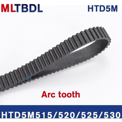 HTD5M Timing Belt 515/520/525/530mm Length 10/15/20/25mm Width 5mm Pitch Rubber Pulley Belt Teeth103 104 105 106synchronous belt