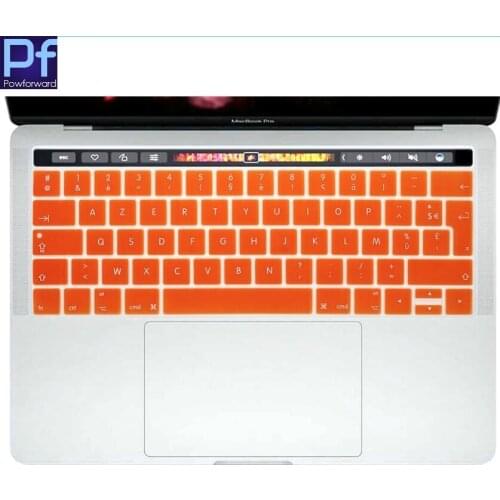 French Letter Language AZERTY Silicone Keyboard Cover Skin For MacBook New Pro 13 A1706 and Pro 15 A1707 2017 With TouchBar