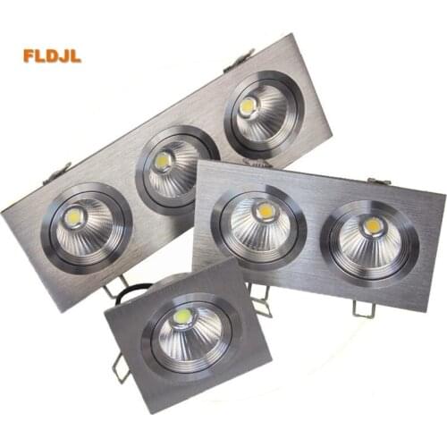 Super Bright LED Recessed Ceiling Lamp Square Downlight COB 7W 9W 12W 24W 36W LED Spot light decoration led light AC 110V 220V