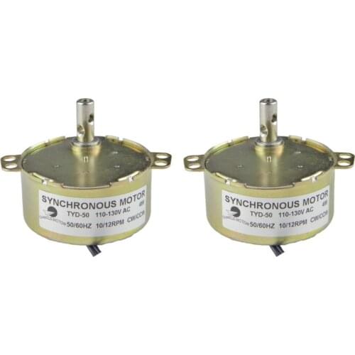 CHANCS TYC-50 Geared Motor 110V AC 10-12RPM CW/CCW Electric Gear Motor Slow Speed Electric Motor 2PCS