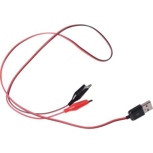 USB Alligator clips Crocodile wire Male/female to USB tester Detector DC Voltage meter ammeter capacity power meter monitor, etc