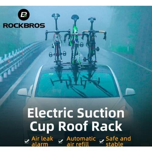 ROCKBROS Bike Rack Electric Suction Cup Bicycle Car Roof Rack Quick Install Bicycle Carrier For Car Automatic alert Bike Carrier