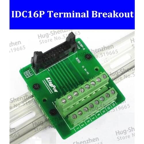 High Quality 16P to terminal PLC to terminal IDC16P terminal breakout with bracket for C45 Din Rail--5pcs/lot