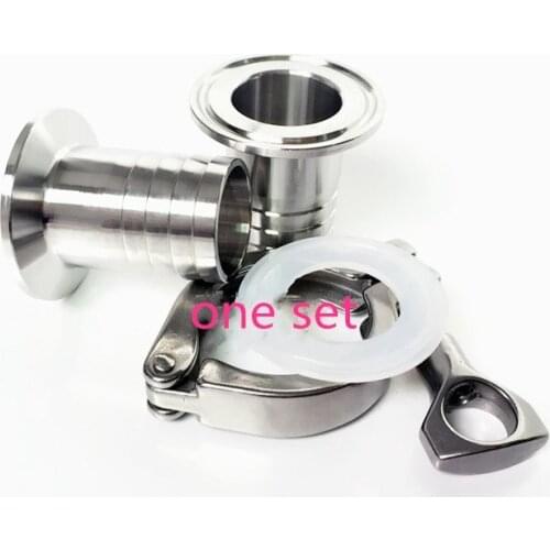 1-1/4" 32mm Sanitary Hose Barb Set Ferrule OD 50.5MM +1.5" Tri Clamp + PTFE Gasket Stainless Steel SUS SS 304