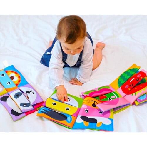 Animal Style Fabric Book Multiple Colors Early Learning Washable Baby Teething Cloth Book Toy Gift For Infant Baby Newborn