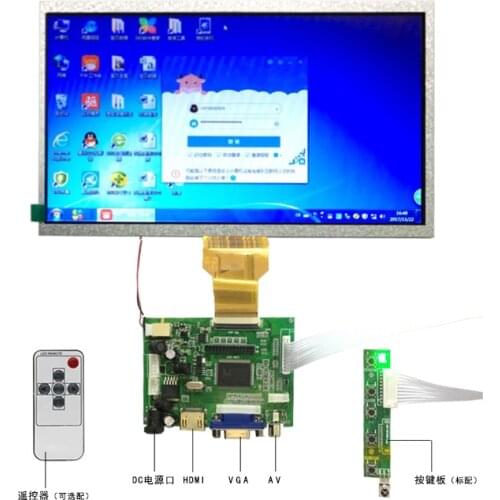 10.1 inch LCD sreen 50 pin 1024*600 car display LCD screen + driver board HDMI+VGA+AV