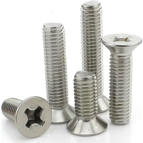 10PCS 304 Stainless Steel Phillips Head Screws GB819 Flat Head Machine Screws M5 * 10