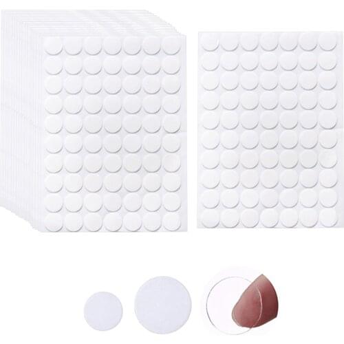 1260 Pieces 10mm/20mm Clear Round Putty Tapes Traceless Nano Gel Mat Double-Sided Adhesive Sticky