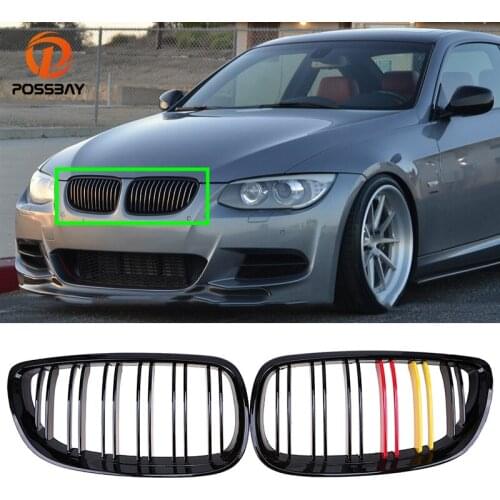 2Pcs Gloss Black Car Decoration Center Grille Racing Grills for BMW 3-Series E90 E92 E93 M3 2006-2013 Auto Replacement Parts