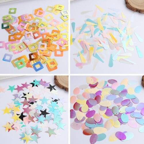 200pcs/lot Loose Paillette Sewing Side Hole Flat For DIY Earring Bag Beads Sequins Clothing For Jewelery Accessories Decoration