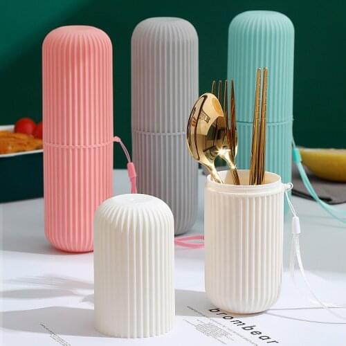 3Pcs Portable Tableware Set With Box Stainless Steel Dinnerware Spoon Fork Chopsticks Western Cutlery Suit Kitchen Utensils