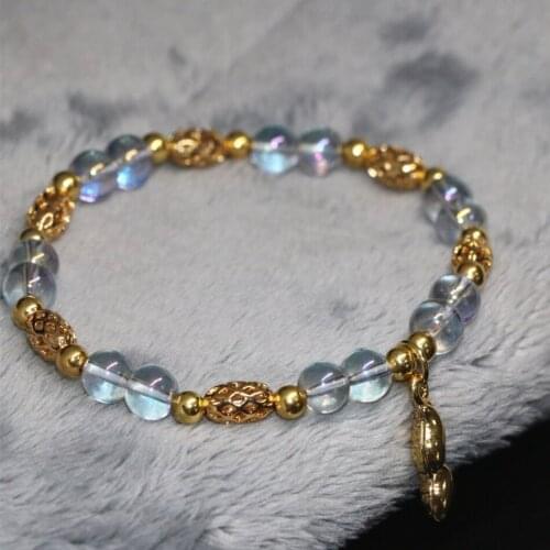 7 style multicolor electroplate crystal 6mm 8mm round beads strand bracelet bangle for women spacer jewelry making 7.5inch B2109