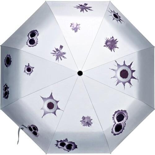 3D Bullet Hole Automatic Umbrella Parasol Rain Women Car Sun Umbrella Business For BMW E46 E90 F20 Passat B6 Audi Infiniti FX35