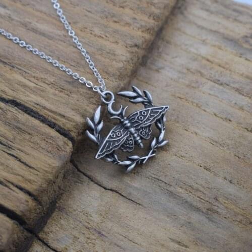 Butterfly Necklace Moon Wiccan Charms Insect Jewelry