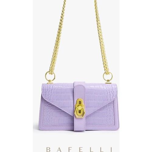 BAFELLI 2021 LUXURY BRAND CROCODILE PATTERN HANGBAGS FOF WOMEN SHOULDER BAG REAL LEATHER BAG HIGH QUALITY LUXURY HANDBAGS