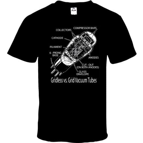 Gridless vs. Grid Vacuum Tubes Printed HEAVY WEIGHT T-Shirts S - 5XL