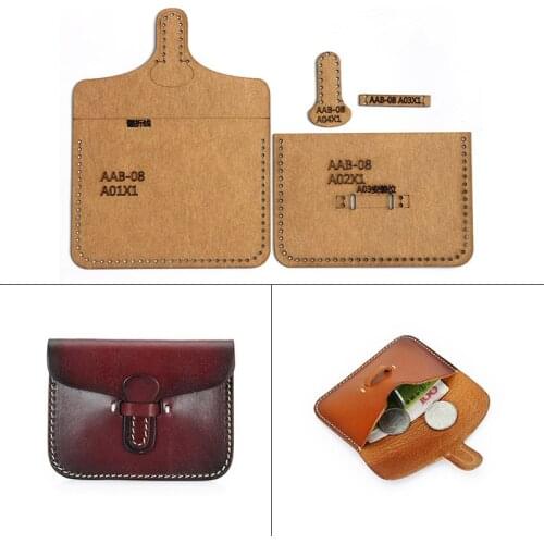 DIY Leather Craft Wallet Acrylic Template Purse Kraft Paper Pattern Design Drawing Pattern Change Pocket Sewing Stencil Supplies