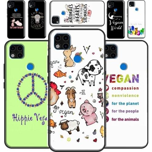 Love Vegan Animal Phone Case For Xiaomi Redmi Note 10 Pro Note 7 8 8T 9S 9A 9C 9T K40 7A 8A Note 9 Pro Cover