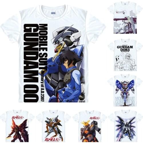 Coolprint Anime Shirt Mobile Suit Gundam Unicorn T-Shirts Short Sleeve Giant Robots First Gundam Cosplay Motivs Hentai Shirts