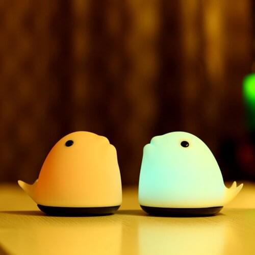 Baby silicon Kawaii Whale Soft Silicone Nursery usb charge Color Changing Battery operated Touch Senor Bedside lamp nightlight
