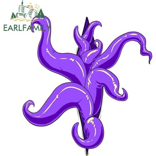 EARLFAMILY 13cm x 11.9cm for Tentachest Purple Cartoon Decal Windshield Laotop Car Stickers Air Conditioner VAN Car Assessoires