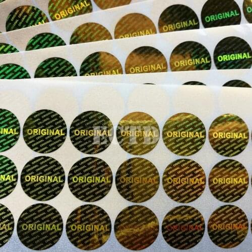 500 Gold Original Hologram Security Labels Tamper Evident Sticker free shipping