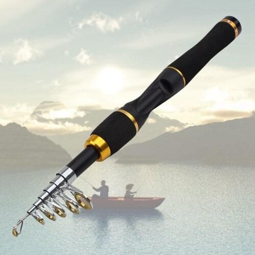 MINI 1.65m Spinning Rod closure 37cm Portable Travel pocket Carbon Fishing rod Child use Multifunction pole can choose reel set