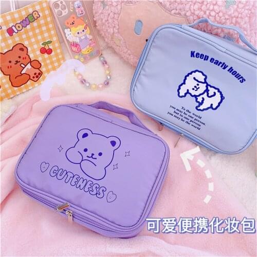 Cartoon Animal Bear Cosmetic Bag Makeup Case Wash Organizer Toiletry Make Up Travel Girl Beauty Storage Bags Women Bath Pouch